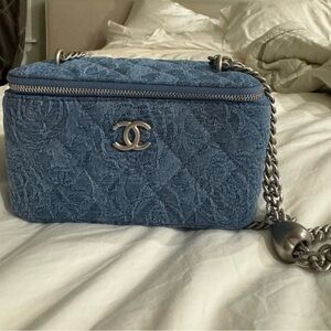 Chanel denim vanity bag